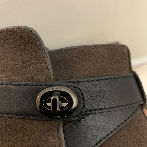 COACH | Patricia Booties Suede Material & Leather in Chestnut Brown FLAW - Picture 16 of 16